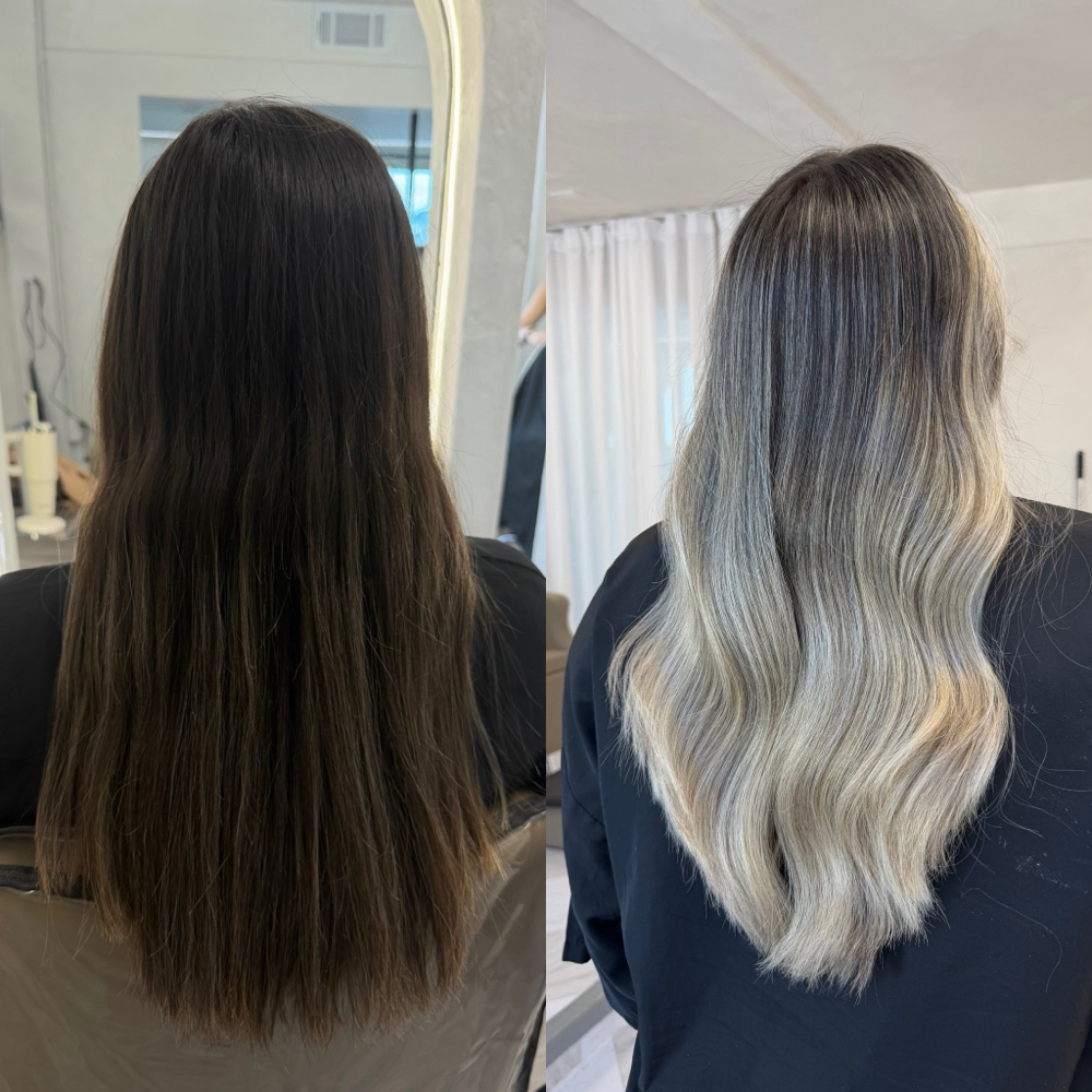 Long layered cut and color