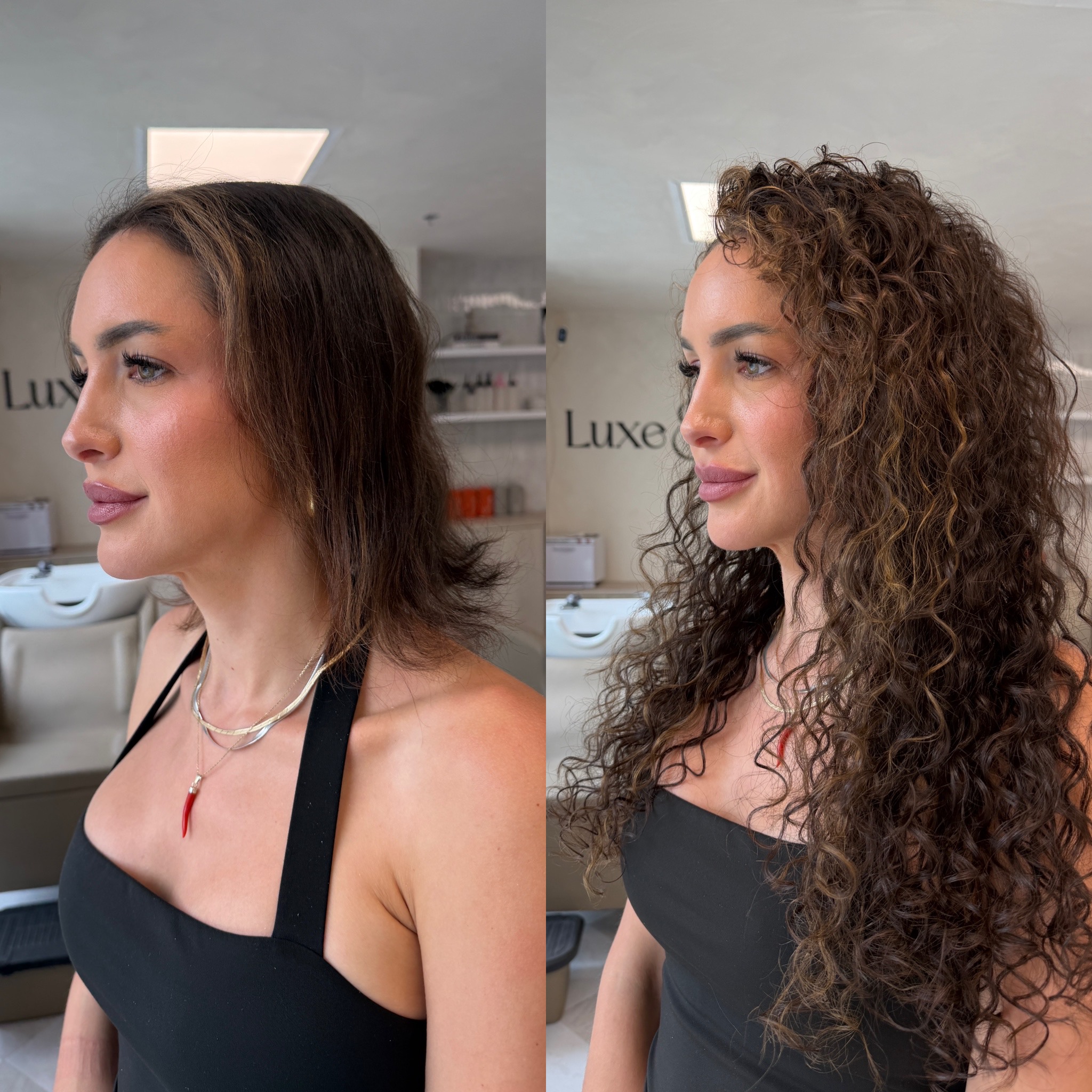 A finished look from the Luxe & Mane chair