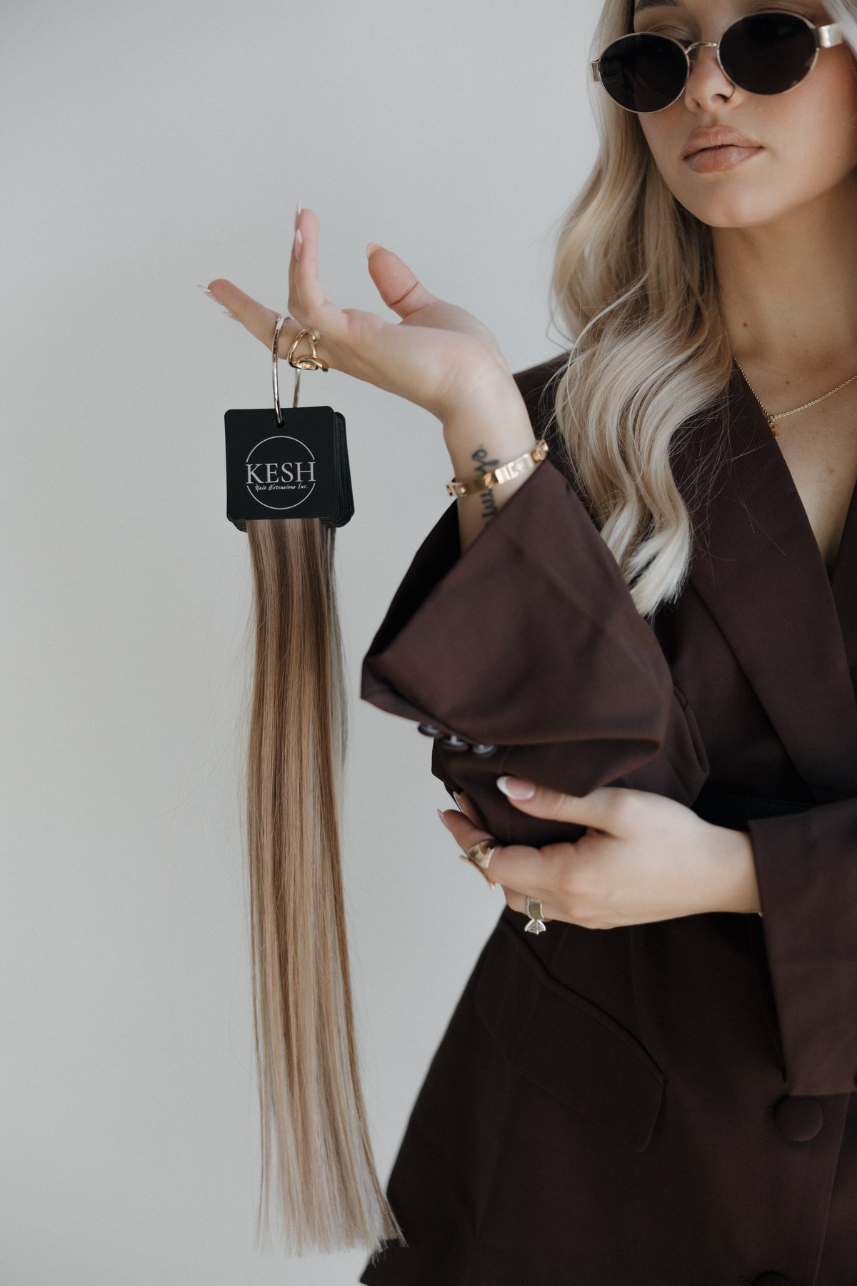 Premium extension wefts, color-matched by hand