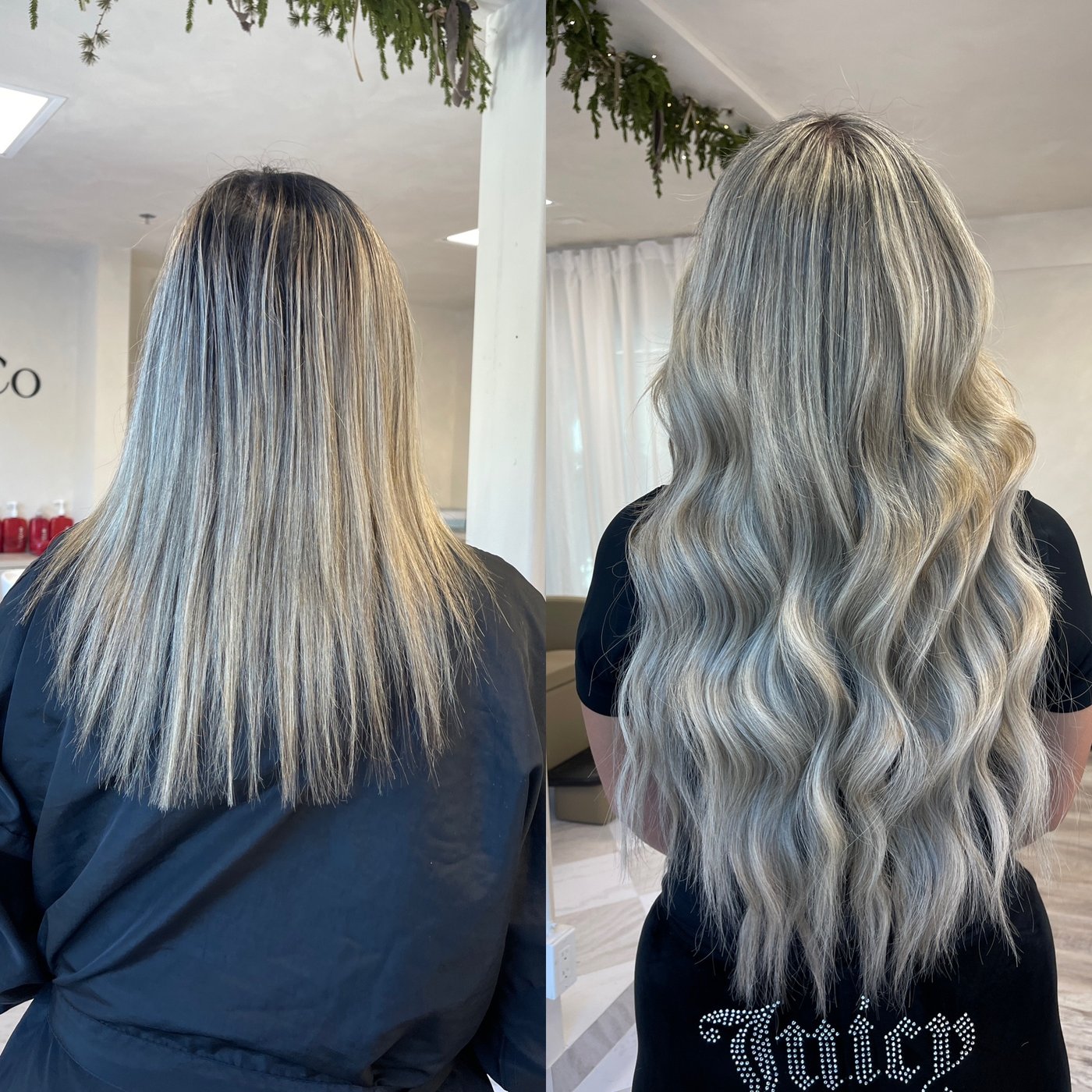 Blonding with extensions, transformation