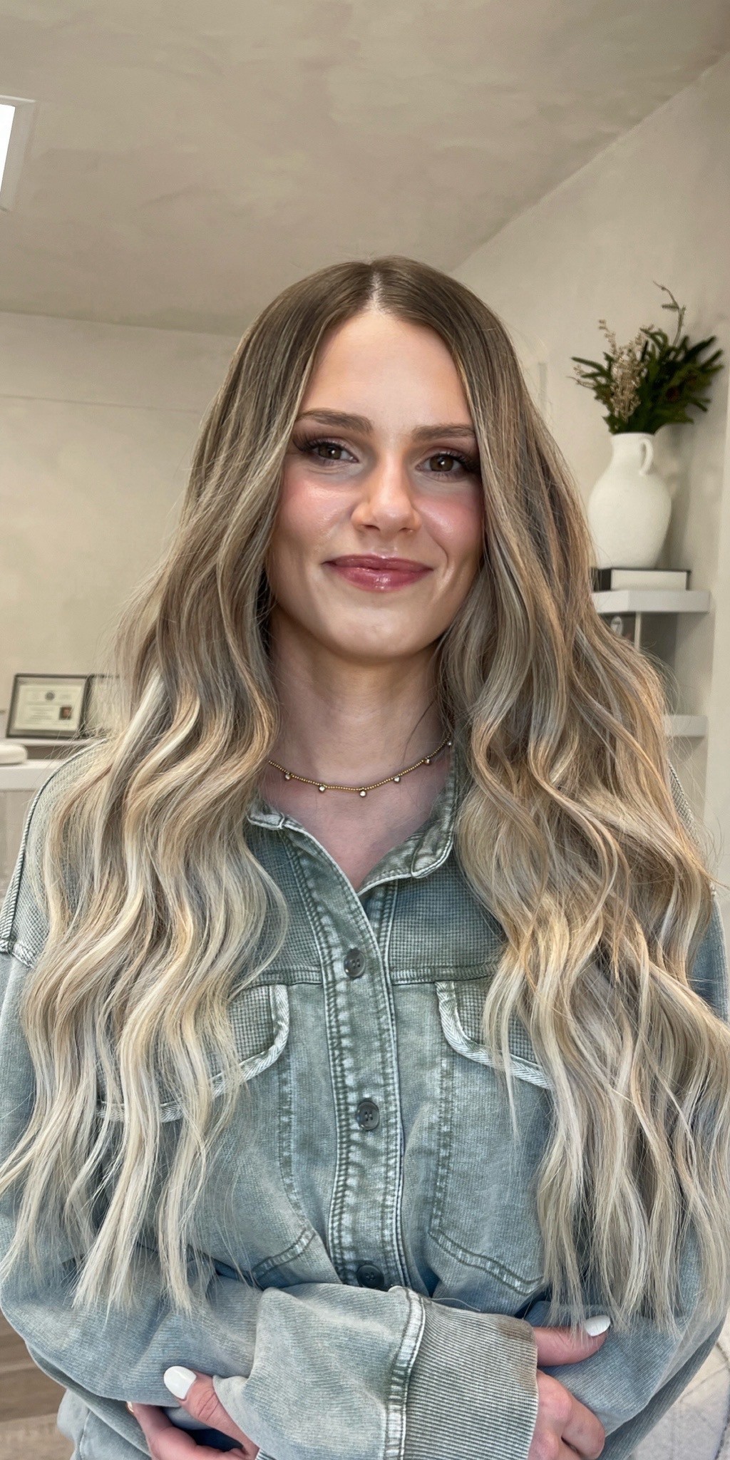 Emily's hand-tied extensions — after