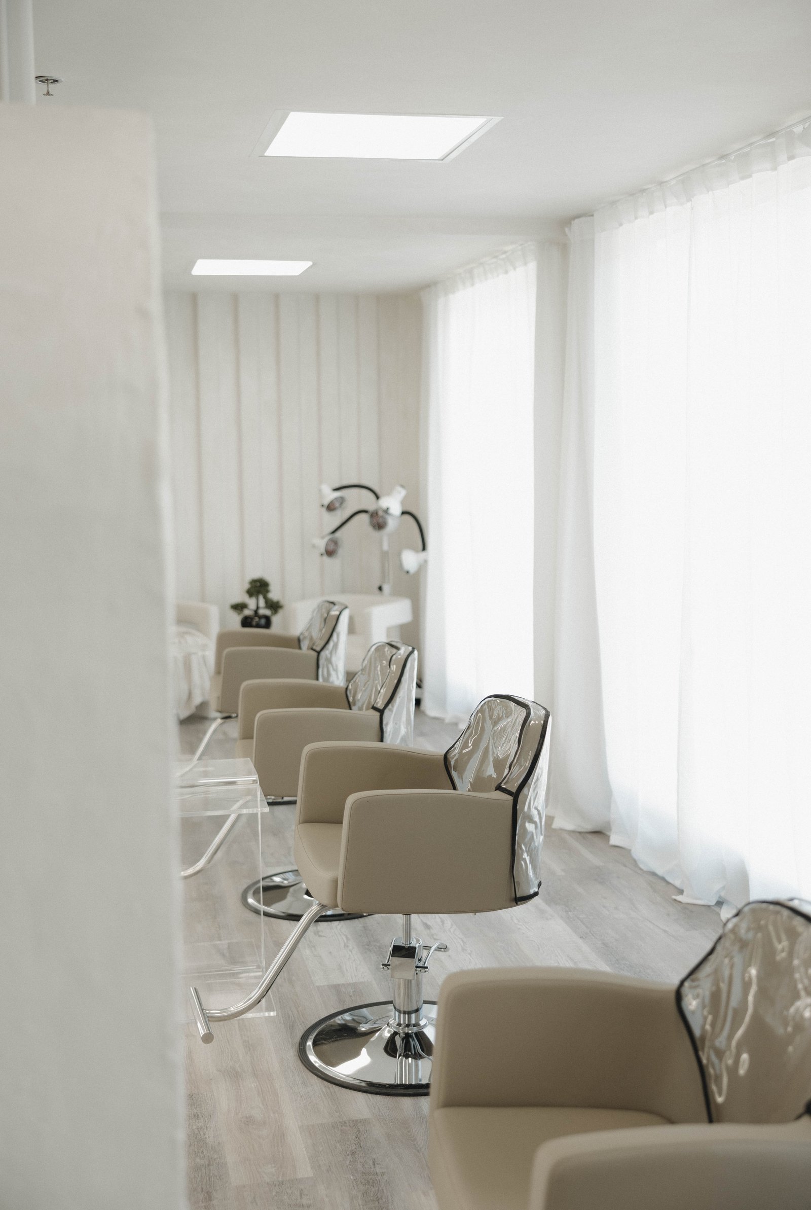 Inside Luxe & Mane Co, looking toward the front of the salon